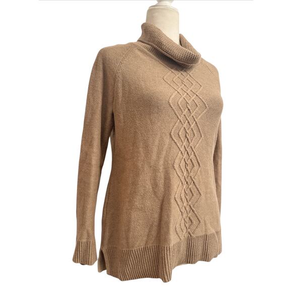 Karen Scott Womens Mocha Turtleneck Long Sleeve Knit Sweater Size Petite Medium - Picture 2 of 9